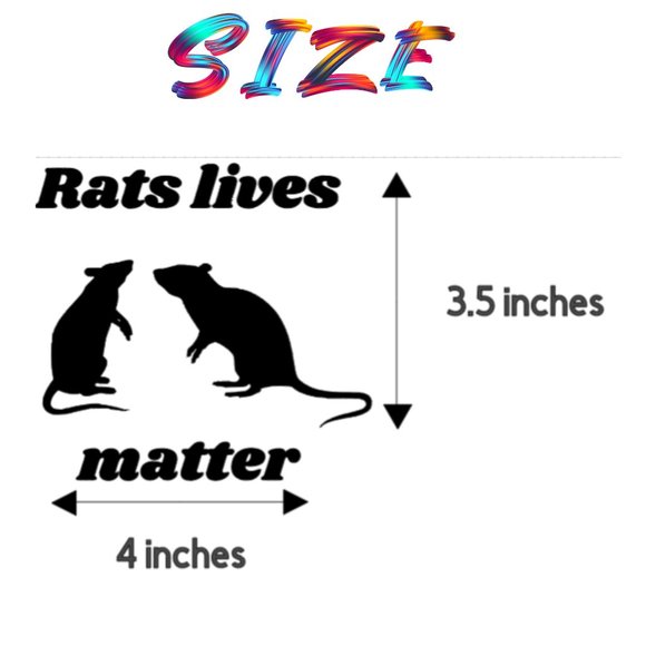Rats Lives Matter- Funny Rats Vinyl Decals Car, Laptop, Windows - Picture 4 of 15